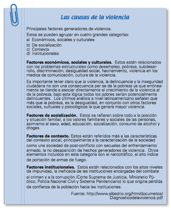 Imagen de un texto extraído del Informe Violencia en Guatemala.