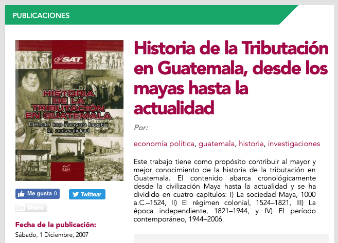 Historia De La Tributación En Guatemala - CNB