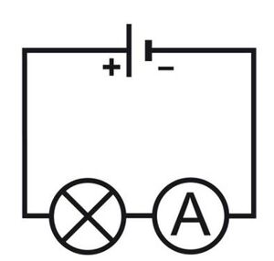 Fig. 12 Esquema para la medición de corriente en un circuito con un consumidor.jpg