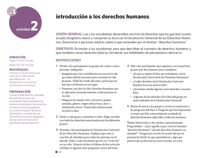 Un Solo Curriculo Libro 2 Actividades Para Un Enfoque Integrado Hacia La Educacion En Sexualidad Genero Vih Y Derechos