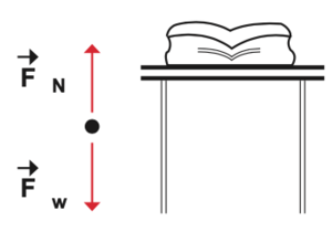Ejemplo - diagrama de cuerpo libre aplicado a un libro sobre una mesa