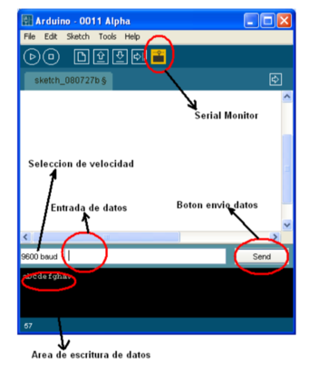 Monitorización de puerto serie en Arduino - toma de pantalla en Windows