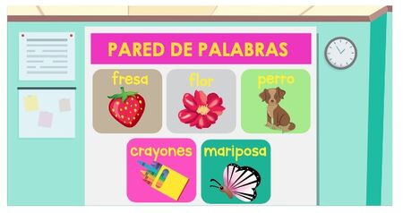 Ejemplo de pared de palabras en español