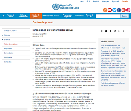 Infecciones de transmisión sexual - Organización Mundial de la Salud - carátula.png